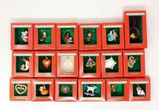 Hallmark Miniature Ornaments (18) From Premier Year 1988 Vgc