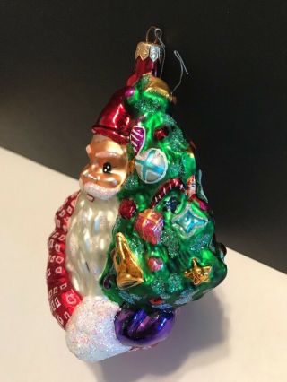 Christopher Radko Santa & Tree Christmas Ornament 7 