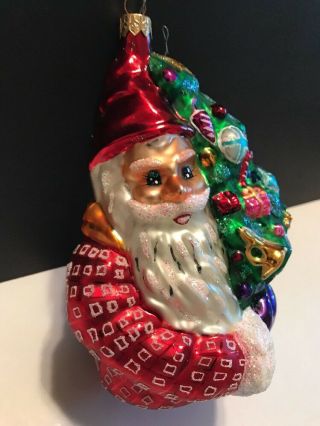 Christopher Radko Santa & Tree Christmas Ornament 7 