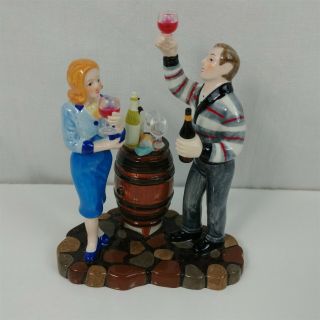 Dept 56 Snow Village Pleasing The Palate Accessory 55232 Wine Red Head