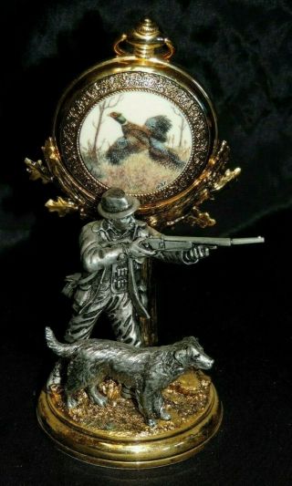 Franklin Winchester Precision Pocket Watch Pheasant Front & Display Stand