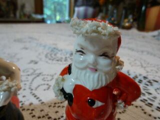 Vintage Christmas Salt and Pepper Shakers Mr.  & Mrs.  Santa Claus 1956 Kreiss 2