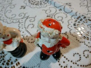 Vintage Christmas Salt and Pepper Shakers Mr.  & Mrs.  Santa Claus 1956 Kreiss 3