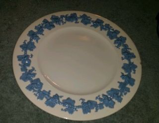 Vintage Wedgwood Of Etruria & Barlaston Queensware White W/ Blue Plate