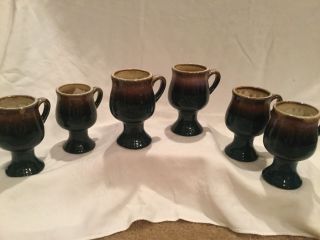 Stoneware Pedestal Coffee Mugs 8 Oz Multi - Color Set Of 6 Made In Mexico