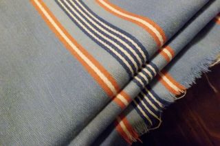 Vintage Fabric - Twill Ticking - Blue With Stripes
