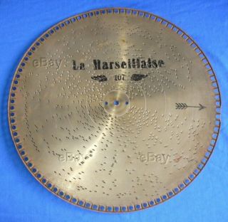 Regina Style Music Disc Antique 15 1/2 Inches 107 La Marseillaise 15.  5 Steel Old