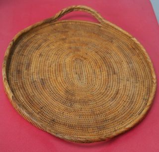 LARGE VINTAGE SOUTH PACIFIC OCEANIC POLYNESIAN SOLOMON ISLANDS WOVEN TRAY 3
