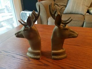 Deer Head Bronze Vintage Bookends