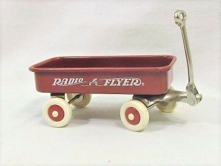 Miniature Radio Flyer Red Wagon Collectible Doll House Scale Metal 4 " X 1 1/2 "