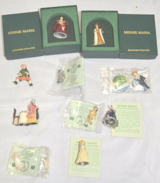 10pc Minnie Maria Pewter Dollhouse Miniatures & Thimbles