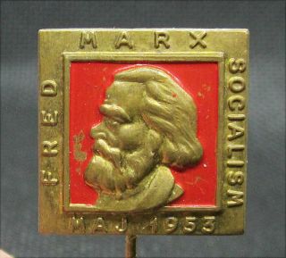 Antique Karl Marx Germany Philosopher Communist Ddr Marxist Revolution Pin Badge