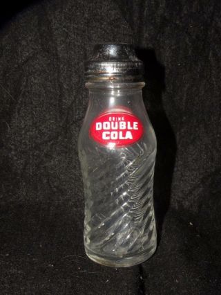 Vintage Drink Double Cola Shaker Chrome Pour Top