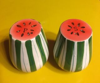 Vintage Holt Howard Watermelon Salt And Pepper Shaker Set Mid Century 60s Kitsch