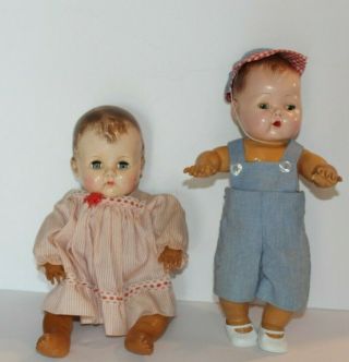 Vintage Composition Baby Dolls With Rubber Bodies