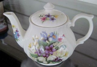 Crownford Giftware Spring Floral Individual Teapot Made In England