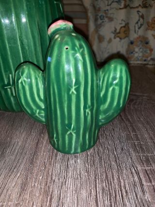 Vintage Treasure Craft Barrel Cactus Vase & Saguaro Cactus Salt/Pepper Shakers 3