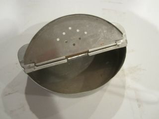 Vintage Metal Bait Box 2 Belt - Mount Worm Can Fishing Memorabilia 1950 - 60s 2