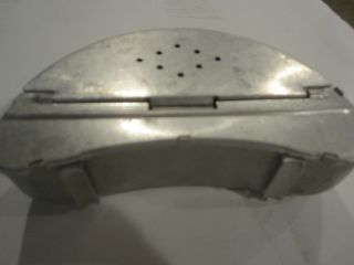 Vintage Metal Bait Box 2 Belt - Mount Worm Can Fishing Memorabilia 1950 - 60s 3
