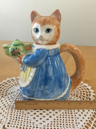VINTAGE 1991 Avon Cat Teapot and her kittens creamer and sugar 7