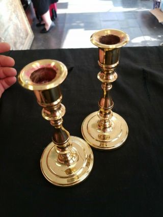Baldwin Brass Candlesticks Candle Holders - Matched Set Of 2 - 7 " High