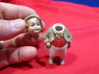 Antique Miniature PAIR Bisque Doll F - 13 2