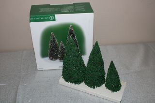 Snow Village Twinkling Lit Trees - Green - 3 Piece 56.  52823 Dept.  56 Train D56