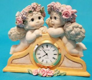 Vintage Dreamsicles Cherub Kissing Clock 1998 Pristine Cond Rare Hard To Find