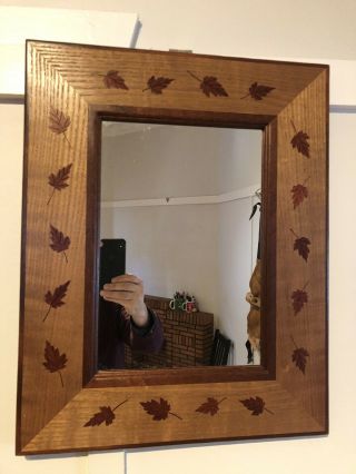 Beautifully Handcrafted Mirror - Maple With Apple Wood Inlay