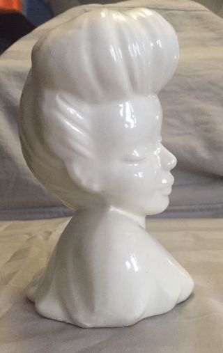 Vintage Ceramic Lady Head Planter Signed and Made in the USA 7 1/2 
