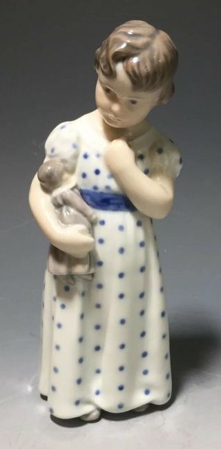 Royal Copenhagen Denmark Porcelain Figurine Girl With Doll 3539