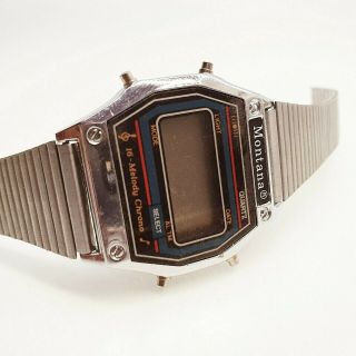 Montana Wristwatch Watch Digital Lcd 16 Melody Chrono 1980 