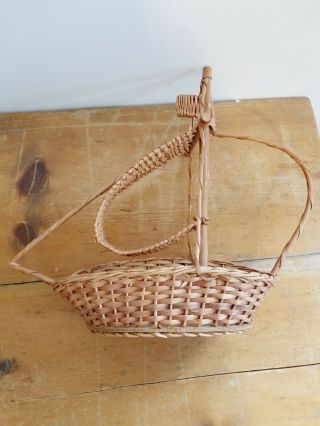 Vintage Wicker Rattan Sailboat Ship Planter Basket 3