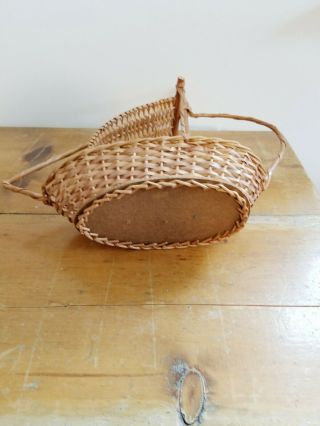 Vintage Wicker Rattan Sailboat Ship Planter Basket 5