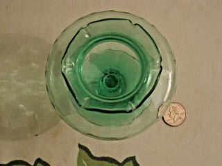 vintage green glass mini vase early American depression glass 3
