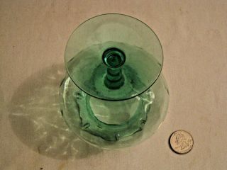 vintage green glass mini vase early American depression glass 4