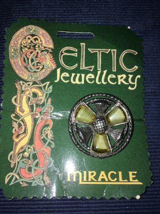 Antique Vintage Miracle Signed Celtic Design Brooch/pin