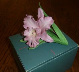 Vintage Cattelya Orchid Fine Porcelain Lenox Garden Flowers Figurine 1988