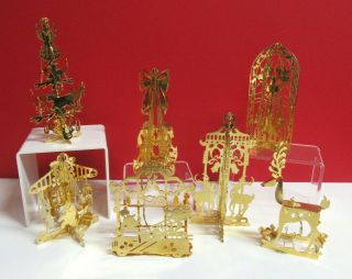 Danbury Variety Of Gold Plated Christmas Hanging Ornaments