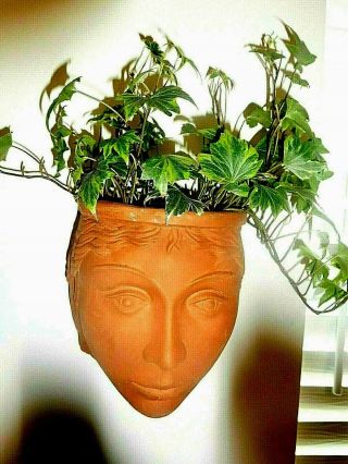 Greek Myth Head Of Hera Wall Planter Garden Terra Cotta Pierre Deux