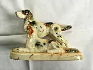 Vintage Porcelain Hunting Dog Pointers ? Figurine Occupied Japan 2 Dogs Ceramic