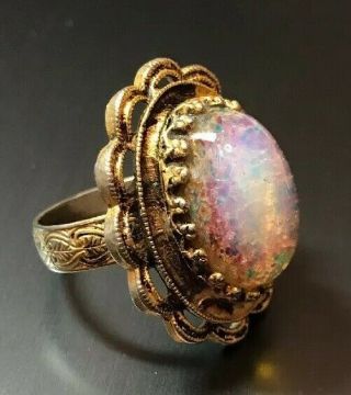 Antique Dragons Breath Cabochon Ethiopian Fire Opal Opaline Opalite Victorian
