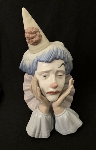 Lladro Figurine 5129 Jester Sad Clown Head Retired (RF1223) 2