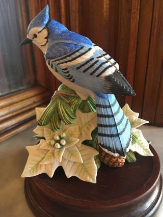 Lenox Garden Bird Porcelain Figurine " The Lenox 1998 Christmas Blue Jay "