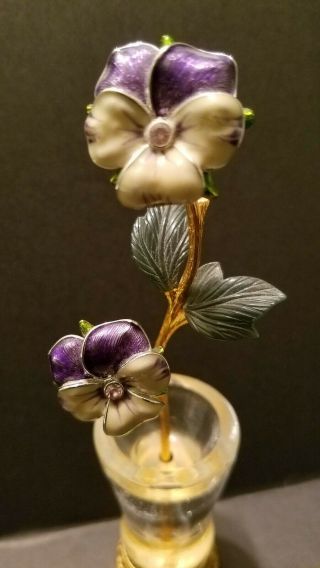 Imperial Flowers By Joan Rivers Pansy - W/stand - Enamel