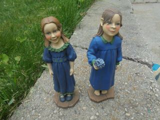 Vintage Candy Design,  Norway Two Girl Figurines In Blue