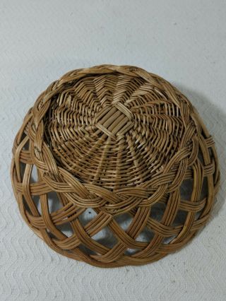 A3 Vintage Wicker Rattan Woven Basket Dish Light Color 3