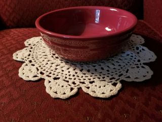 Longaberger Woven Traditions Pottery Paprika Red 26 Oz Cereal Bowl Usa
