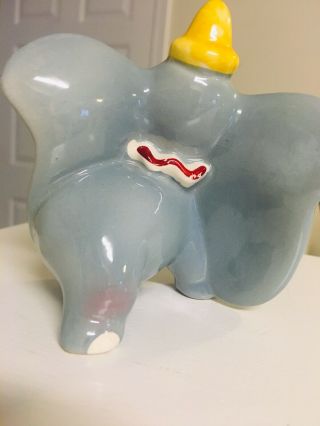 Vintage Japan Ceramic Glazed Figurine Gray Circus Flying Elephant Happy Smiling 4