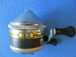 Vintage Zebco 33 Fishing Reel Metal Foot Made In Usa Great